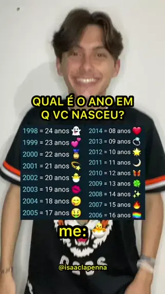 quem tem 15 anos nasceu em que ano & quem tem 16 a ...| Kwai